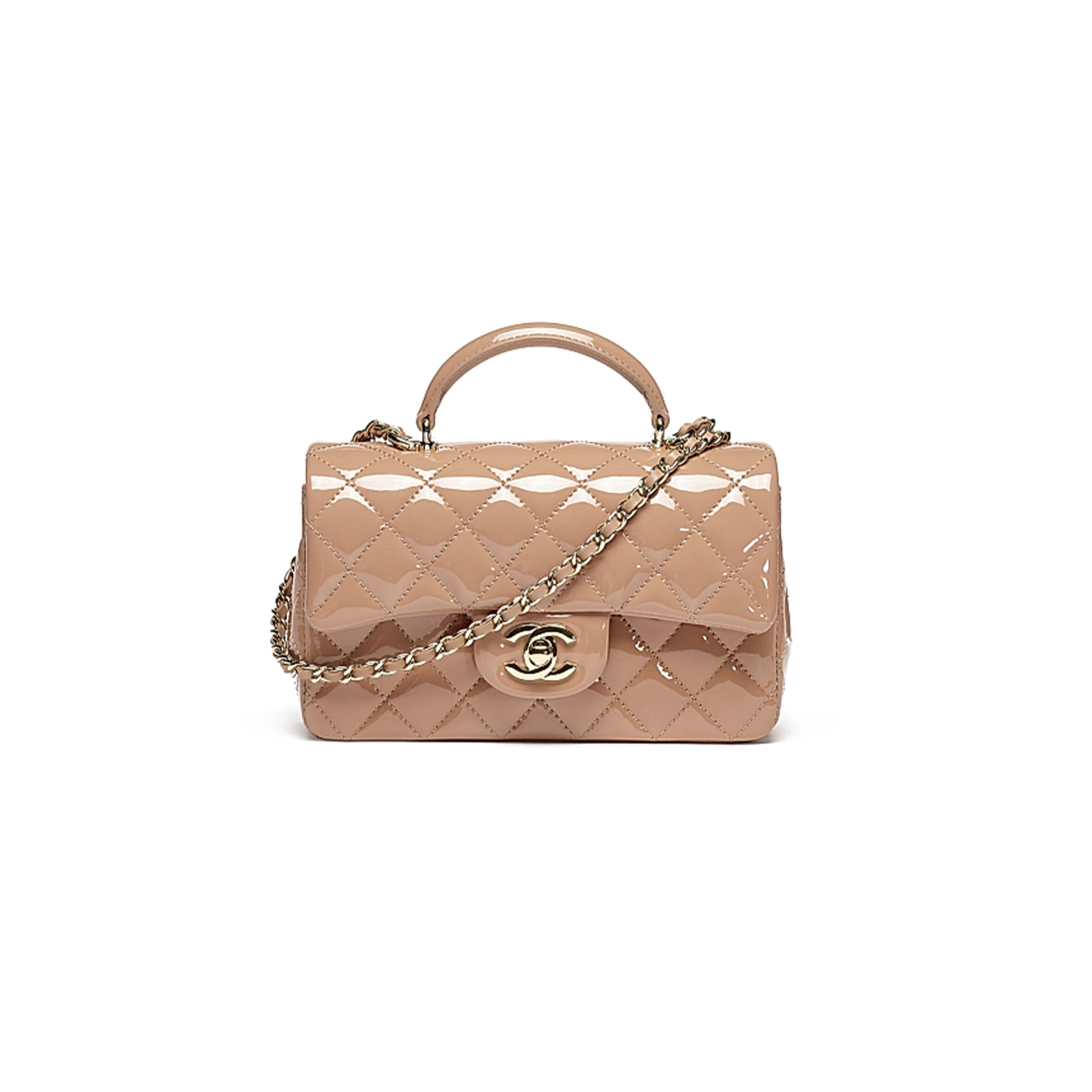 CHANEL MINI CLASSIC HANDBAG WITH TOP HANDLE AS2431 (20*12*6cm)